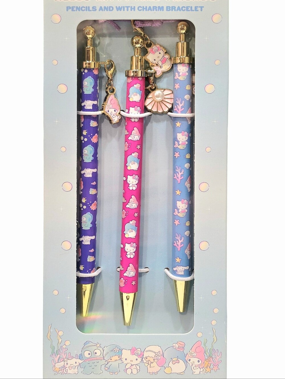 Hello Kitty & Friends Pencils w/Make Your Own Charm Bracelet
